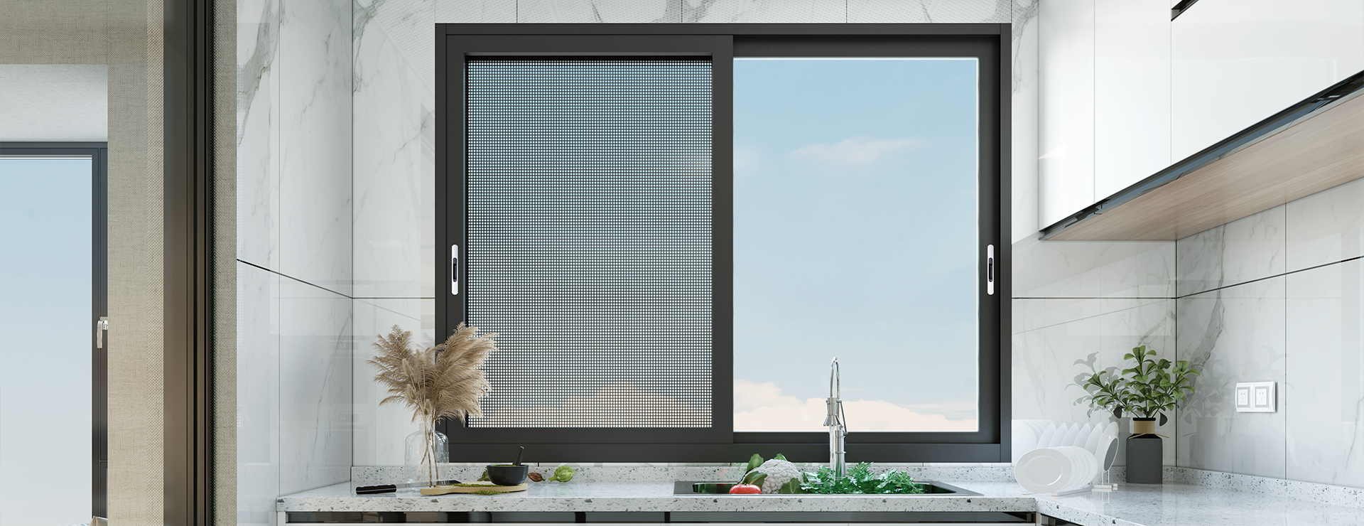 產(chǎn)品優(yōu)勢(shì)廚房篇 - 伊盾高效隔音系統(tǒng)門(mén)窗