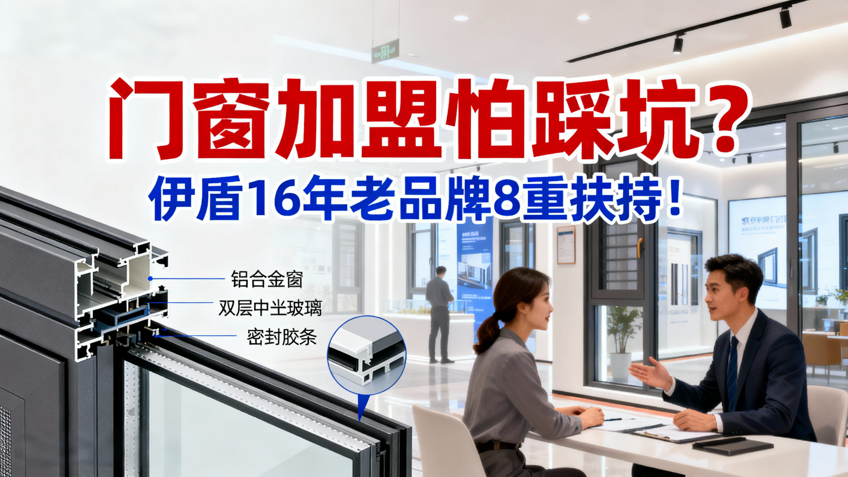 門窗加盟怕踩坑？伊盾16年老品牌8重扶持！