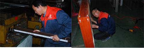 伊盾門窗一線生產員工