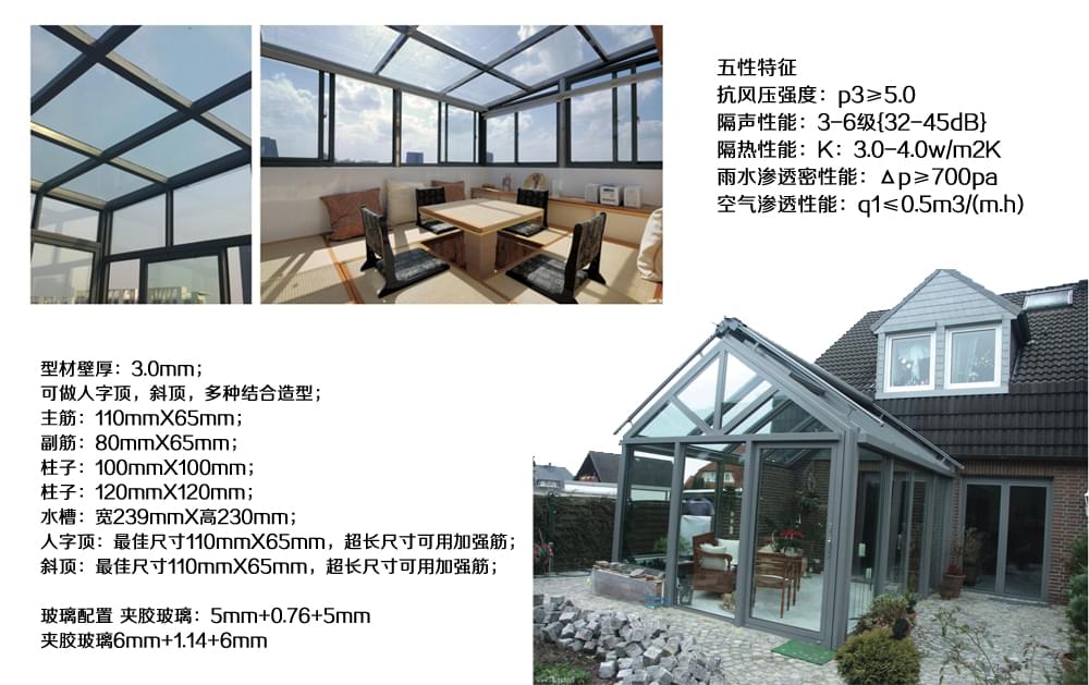 陽光房產品參數與細節